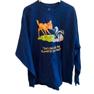 DISNEYLAND x HANES Blue Long Sleeve Bambi Shirt